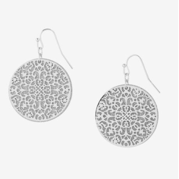 Express Jewelry - Express round glitter filigree drop earrings